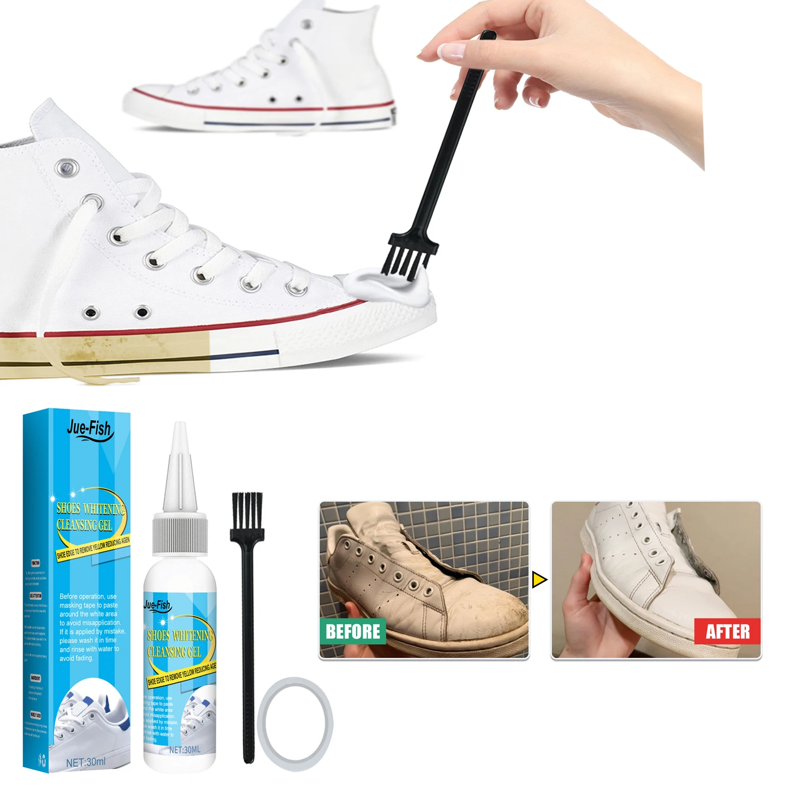 Sneaker Care Kit - Sapatos brancos Gel De Limpeza, Removedor